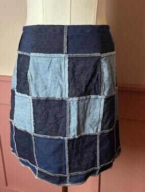 patchwork mini skirt rojas blue sz medium